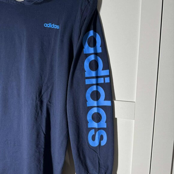 Adidas Men Sweater Hoodie Light Pull over Dark Blue XL - Picture 4 of 7